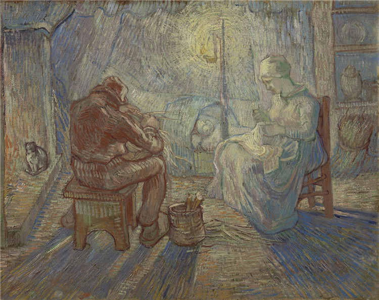 Evening The Watch After Millet Van Gogh Oil Painting - Click Image to Close